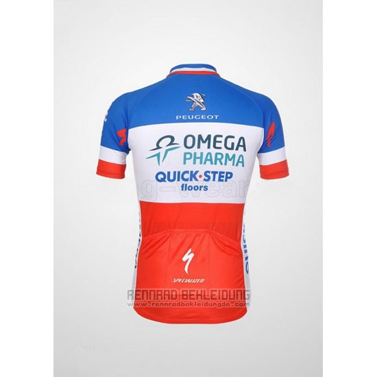 2012 Fahrradbekleidung Omega Pharma Quick Step Champion Frankreich Trikot Kurzarm und Tragerhose - zum Schließen ins Bild klicken